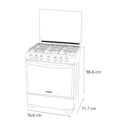 Estufa A Gas Mabe 30" / 6 Quemadores / Acero Inoxidable / Silver - Mabe - Titan.com.pa - 757638406260