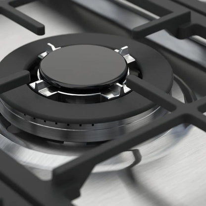 Estufa empotrable Whirlpool 36 pulg a gas, 5 quemadores, encendido eléctrico, acero inoxidable, diseño moderno. En Titán Panamá.