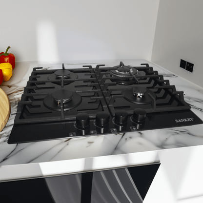 Estufa Empotrable Sankey 24” / 4 Quemadores / Vidrio Templado Negro - Sankey - Titan.com.pa - 7453118904297