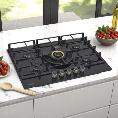 Estufa Empotrable Sankey de 30" / 5 Quemadores / Vidrio Negro - Sankey - Titan.com.pa - 7453013509948