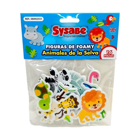 Figuras de Foami Adhesivo Sysabe de Aminales Selva 16 Piezas - Sysabe - Titan.com.pa - 7591213020068
