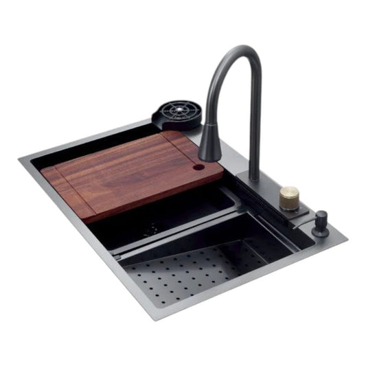 Fregador Multifunción Drija Siena 75 cm / Acero Inoxidable / Con Grifo Tipo Cascada - Drija - Titan.com.pa - 735745673324