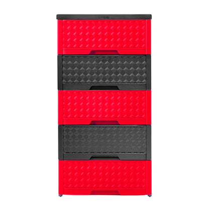 Gavetero Moderno Plastek 5 Gavetas / Plástico / Rojo - Gris - Plastek - Titan.com.pa - 2150110312710