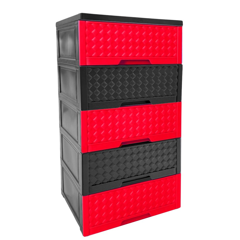 Gavetero Moderno Plastek 5 Gavetas / Plástico / Rojo - Gris - Plastek - Titan.com.pa - 2150110312710