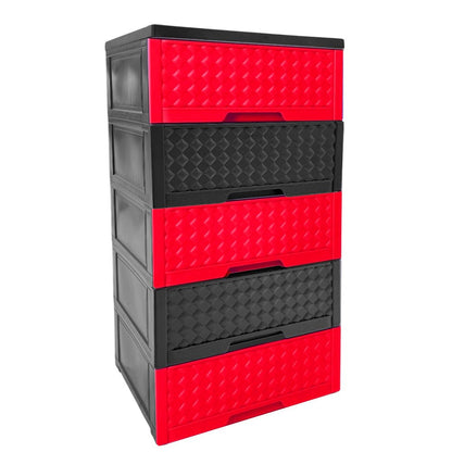 Gavetero Moderno Plastek 5 Gavetas / Plástico / Rojo - Gris - Plastek - Titan.com.pa - 2150110312710