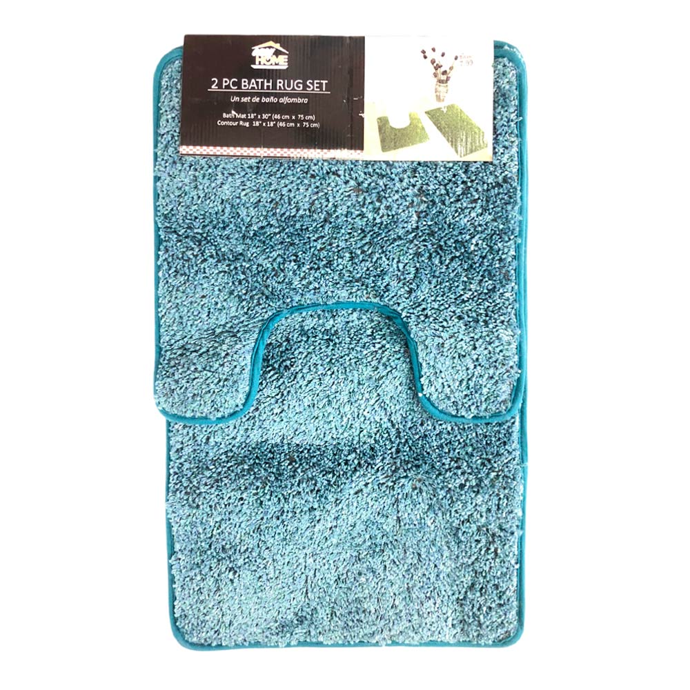 Alfombra de Baño Easy Home Layla 2 Piezas - Aguamarina oscuro