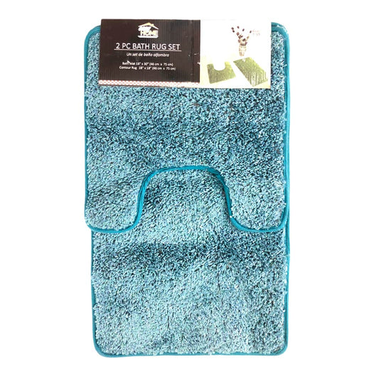 Alfombra de Baño Easy Home Layla 2 Piezas - Aguamarina oscuro