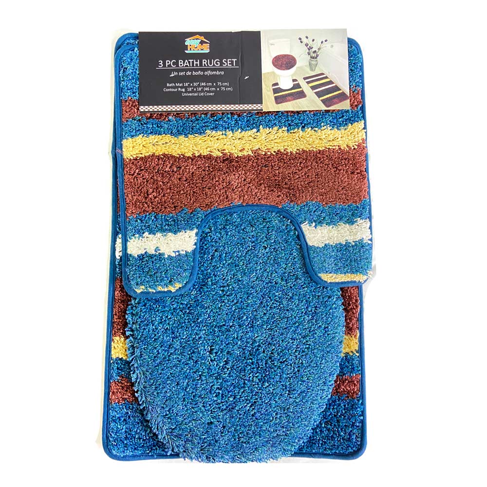 Alfombra de Baño Easy Home Abby 3 Piezas - Aguamarina oscuro