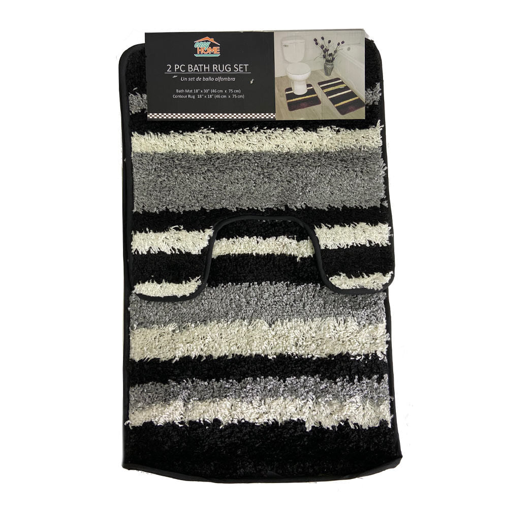 Alfombra de Baño Easy Home Abby 2 Piezas - Negro