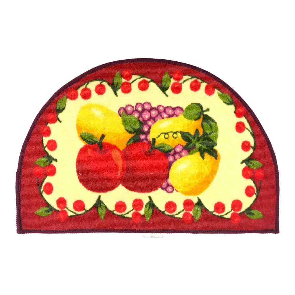 Alfombra Para Cocina Home Elegance Festive Fruits Media Luna 16" x 24" - Rojo