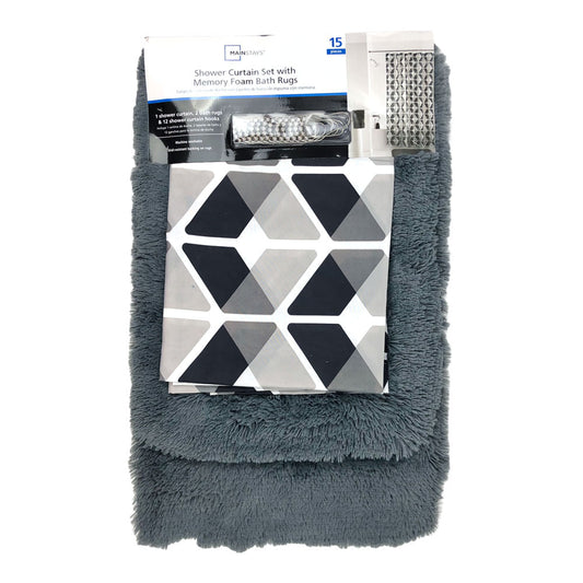 Alfombra de Baño Victoria Classics Trapzoid 15 Piezas - Gris