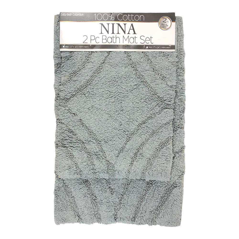 Alfombra de Baño Sally Textile 2 Piezas - Gris Claro