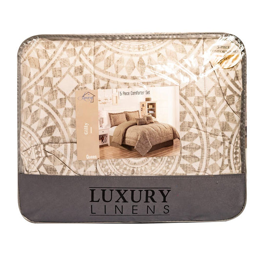 Comforter Luxury Gilly Estampado 5 Piezas - Queen