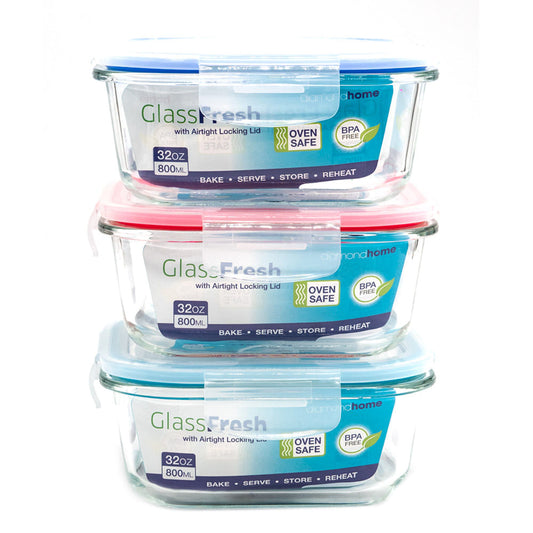 Envase de Vidrio Diamond Home Cuadrado 32 oz