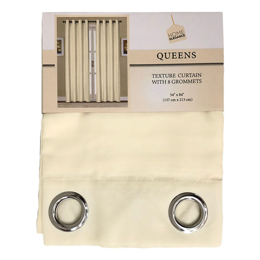 Cortina Home Elegance Queens Con Aros 54" x 84" - Beige