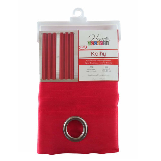 Cortina Kathy Home Elegance 55" x 84" Con Argolla - Rojo