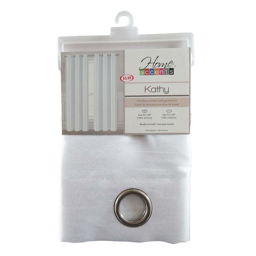 Cortina Kathy Home Elegance 55" x 84" Con Argolla - Blanco