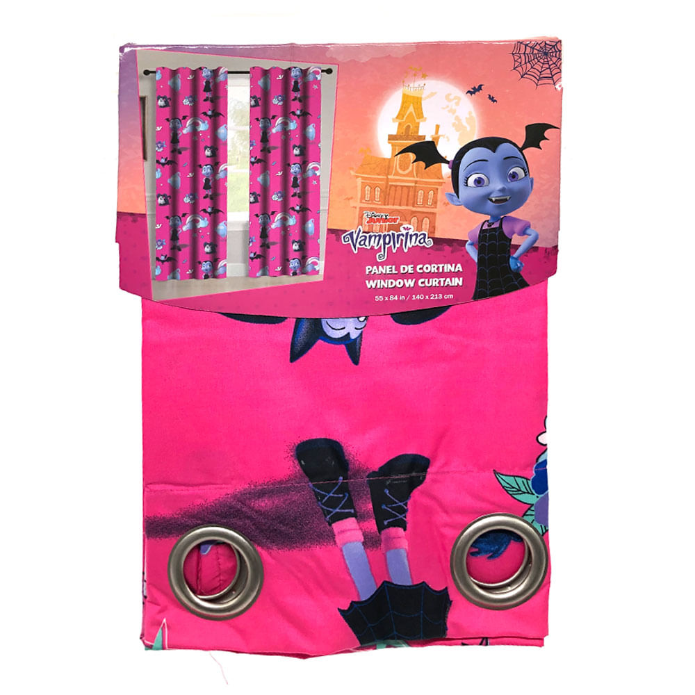 Cortina Disney Vampirina Infantil Con Aros 55" x 84" - Fucsia