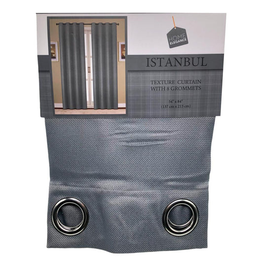 Cortina Home Elegance Istanbul Con Aros 54" x 84" - Gris Oscuro