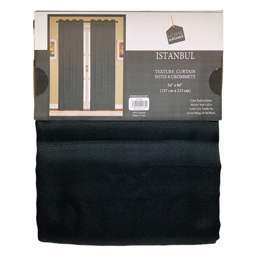 Cortina Home Elegance Istanbul Con Aros 54" x 84" - Negro