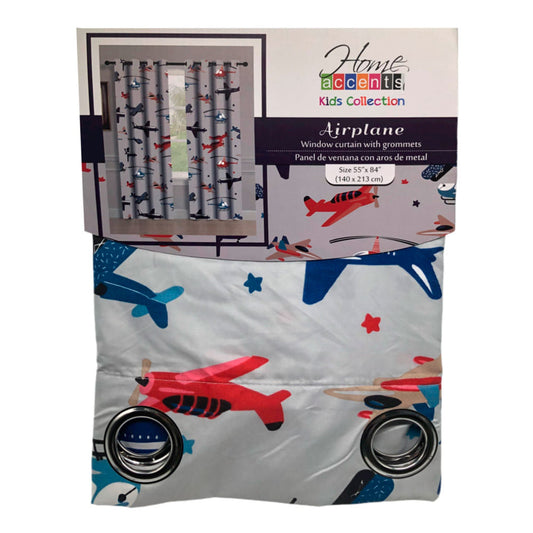 Cortina Infantil Airplane Home Accents Con Aros 55" x 84"