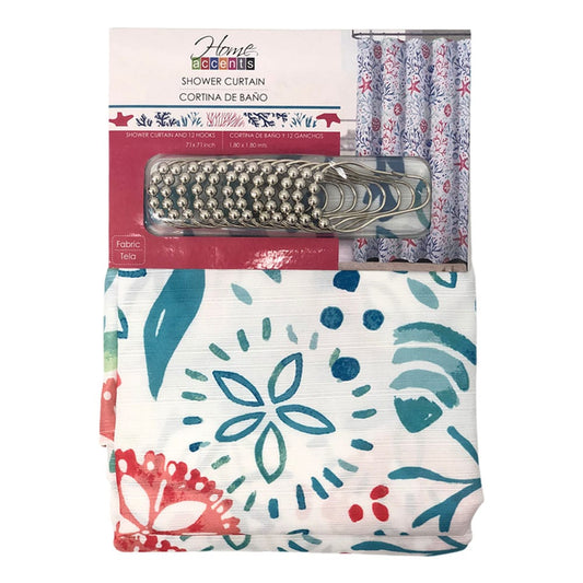 Cortina Para Baño Home Accents Con Ganchos 71" x 71"