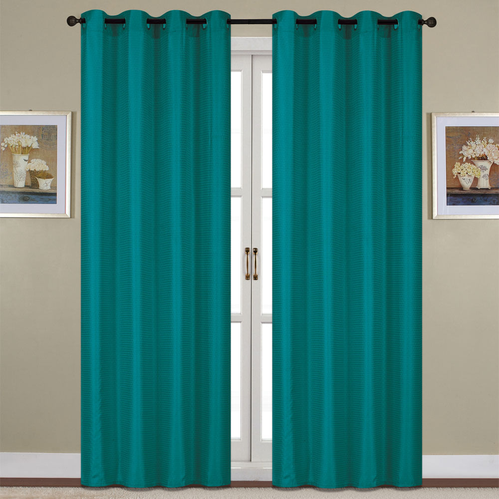 Cortina Home Accents Leonor Con Aros 54" x 90" - Aguamarina oscuro