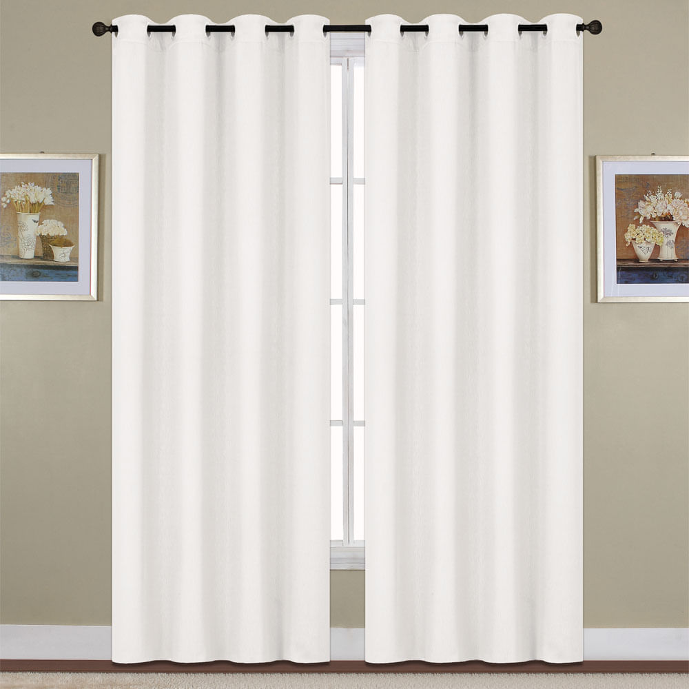 Cortina Home Accents Clara Blackout Con Aros 54" x 90" - Blanco