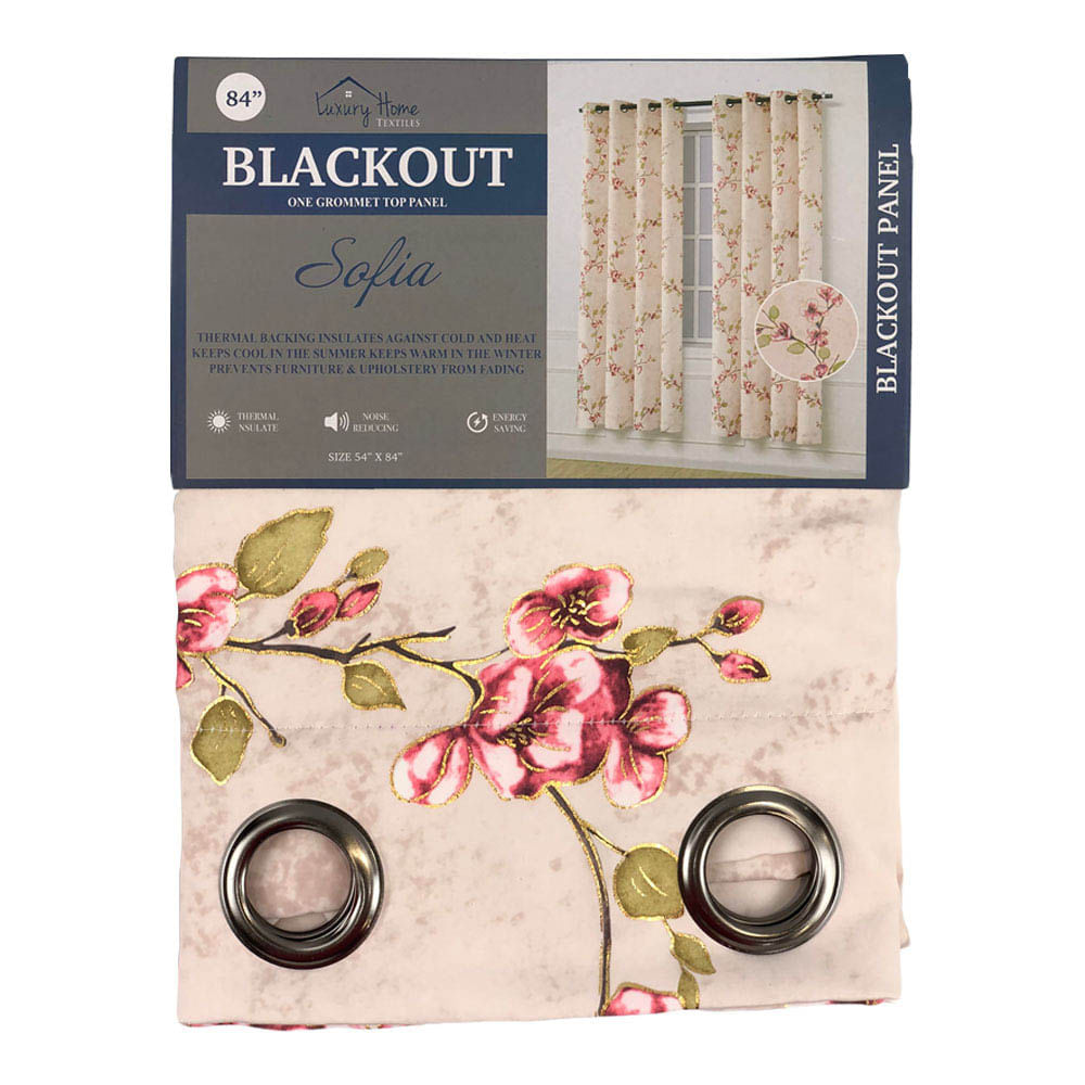 Cortina Luxury Sofia Blackout Con Aros 54" x 84" - Rosa claro