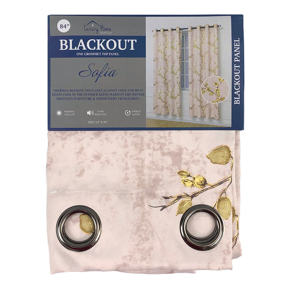 Cortina Luxury Sofia Blackout Con Aros 54" x 84" - Marfil