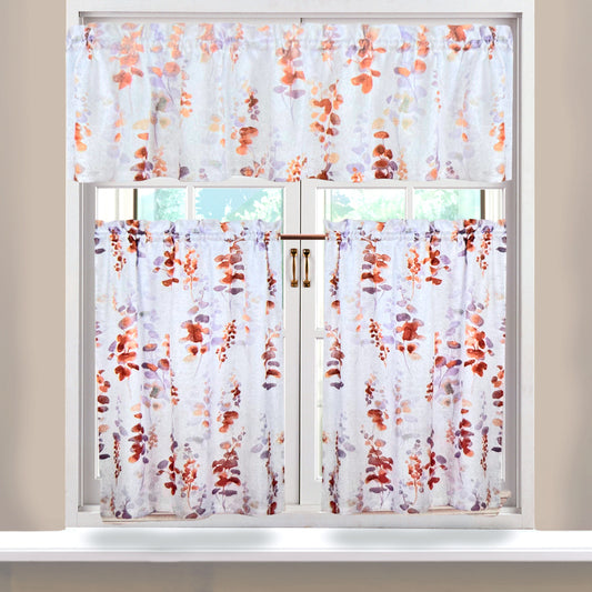 Cortina de Cocina Adela Regal Home 56" x 36" / 3 Piezas / Estampada - Neutral