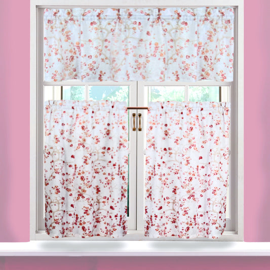 Cortina de Cocina Arlo Regal Home 56" x 36" / 3 Piezas / Estampada - Rose