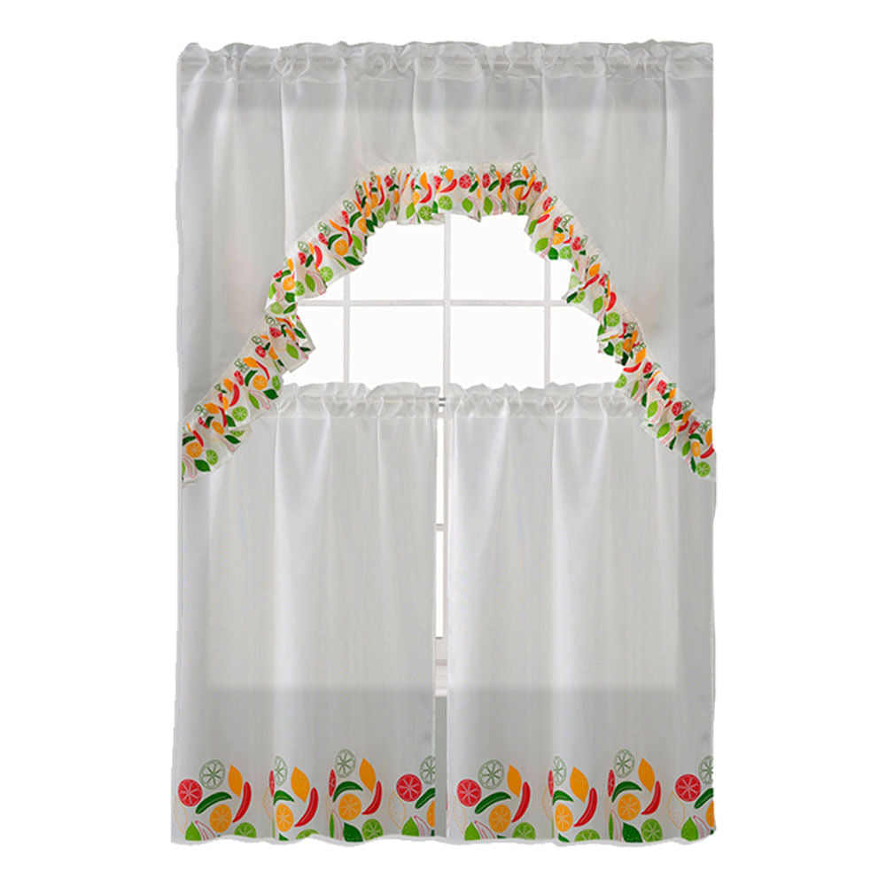 Cortina Para Cocina Kennedy Home Lemons 3 Piezas