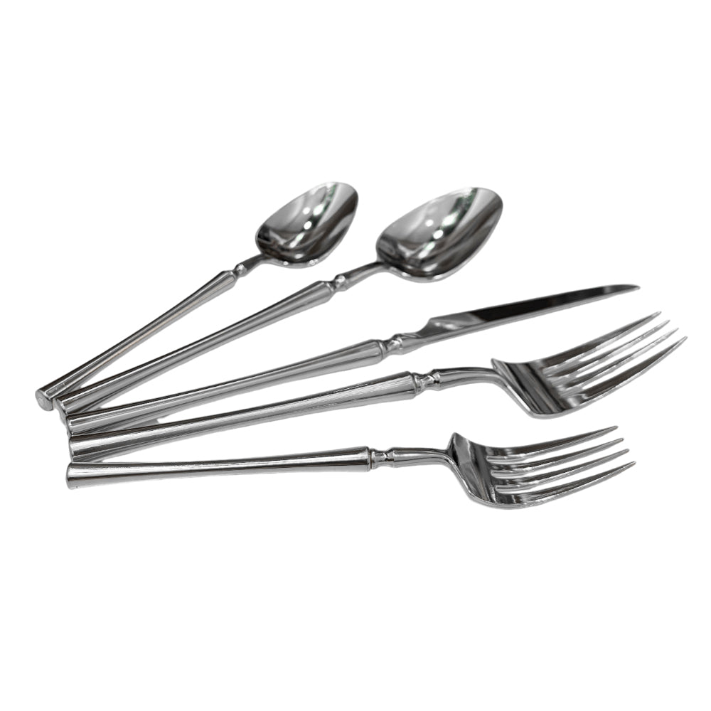 Cubiertos Plásticos Lillian Reutilizables 40 Piezas / Silver