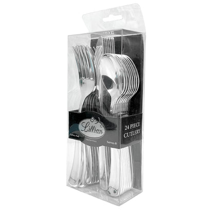 Cubiertos Desechables Lillian Plástico de 24 Piezas