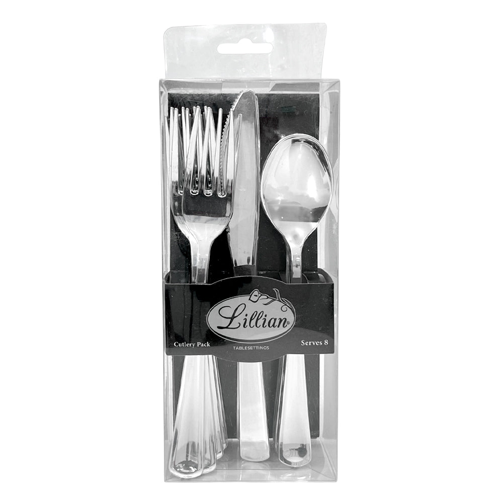 Cubiertos Desechables Lillian Plástico de 24 Piezas