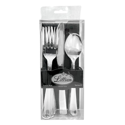 Cubiertos Desechables Lillian Plástico de 24 Piezas