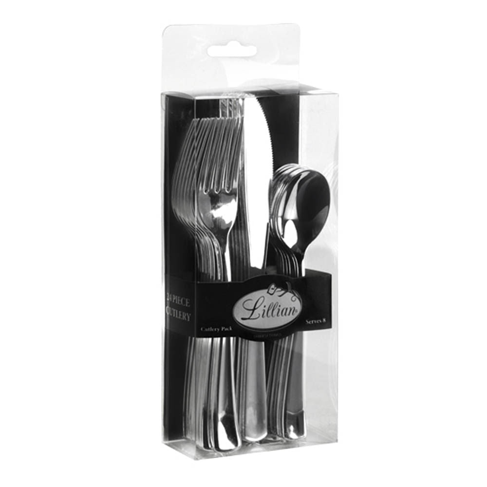 Cubiertos Desechables Lillian Plástico de 24 Piezas