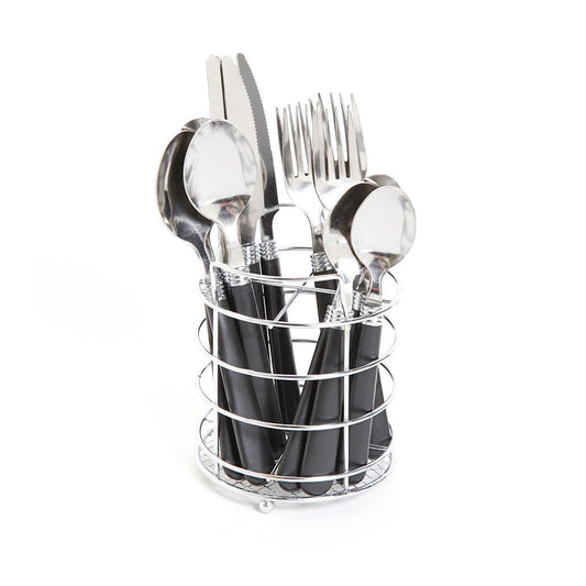 Juego de Cubiertos Gibson Sensation II Negro 16 Piezas