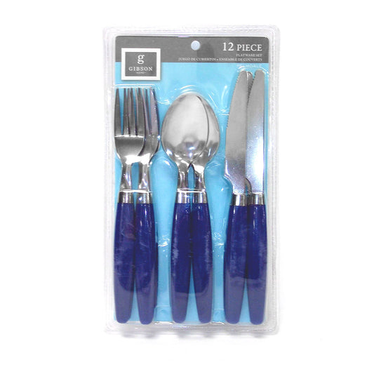 Juego de Cubiertos Gibson Azul Palmdale 12 Piezas