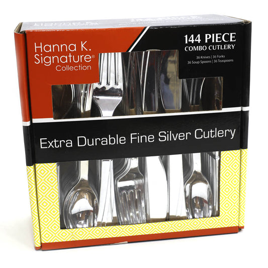 Cubiertos Desechables Hanna K. Signature Plástico de 144 Piezas