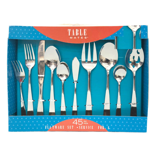 Juego de Cubiertos Bellamo 45 Piezas de Acero Inoxidable