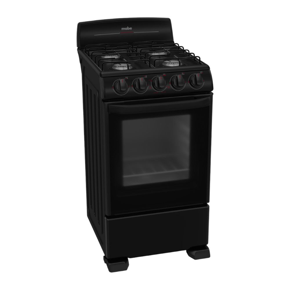 Estufa a Gas Mabe de 20" / 4 Quemadores / Negra