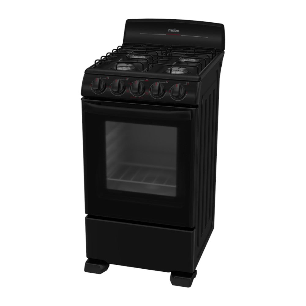 Estufa a Gas Mabe de 20" / 4 Quemadores / Negra