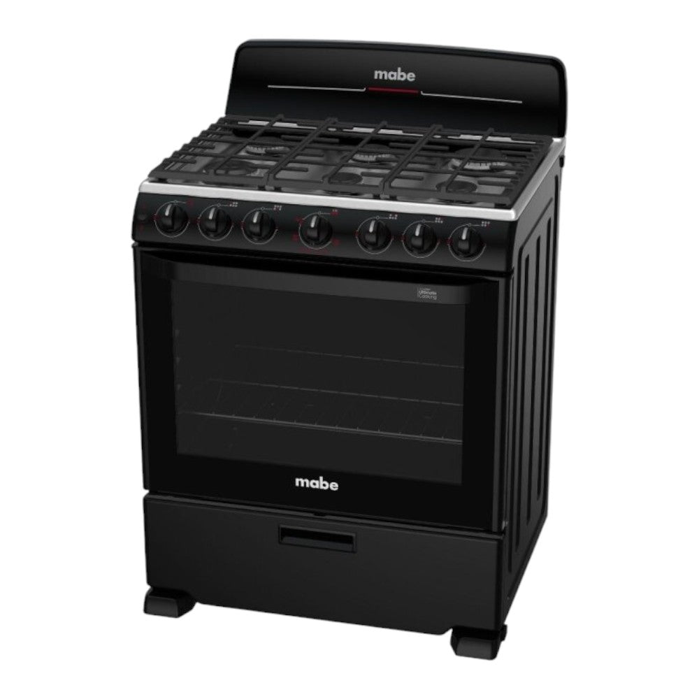Estufa a Gas Mabe de 30" / 6 Quemadores / Negro / EM7658BFIN2