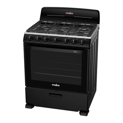 Estufa a Gas Mabe de 30" / 6 Quemadores / Negro / EM7658BFIN2
