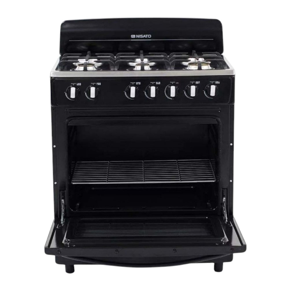 Estufa a Gas Nisato de 30" / Con Respaldar / Negra