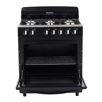 Estufa a Gas Nisato de 30" / Con Respaldar / Negra