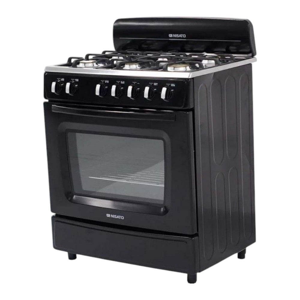 Estufa a Gas Nisato de 30" / Con Respaldar / Negra