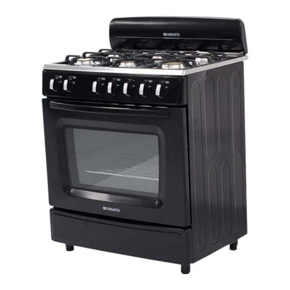 Estufa a Gas Nisato de 30" / Con Respaldar / Negra